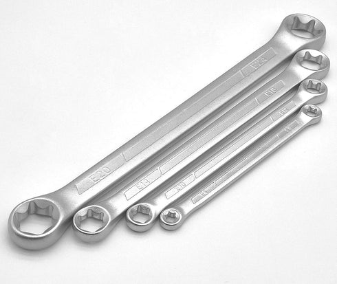 4-Pcs E-Torx Box Wrench Set, Star Wrench Set, Tork E-Ring Spanner Set E6 E8 E10 E12 E14 E18 E20 E24