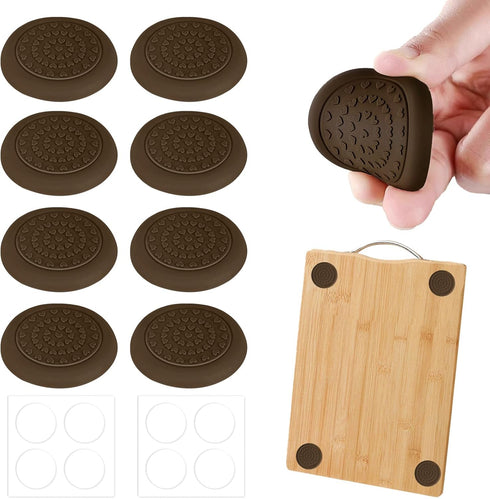 MLLNFUE 8 Packs Non-Slip Stabilizer Pads for Cutting Boards, Self-Adhesive Rubber Feet, Noise
