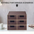 PU Leather Stackable Drawer Organizer - Handmade Storage Box with 2 Compartments for Tea Bags, Jewelry, Stationery