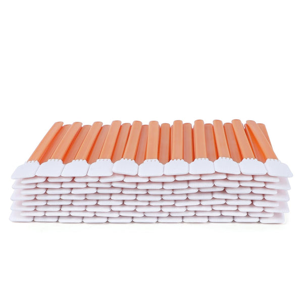 5" Cleanroom Swabs (100 pcs, Length/Swab Head Width=125 mm/14.5 mm, Orange, Rectangular Flat Head) Lab Swab Sticks