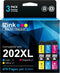 E-Z Ink Remanufactured Ink Cartridge Replacement (3 Pack) for Epson 202 XL, Workforce WF-2860, XP-5100 Printers