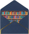 Vuiopuf Library Bookshelf Elegant Gold-Foiled Pearlized Paper Greeting Card-Blank Inside,Single-Sided Print, All-Occasion Foldable