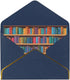 Vuiopuf Library Bookshelf Elegant Gold-Foiled Pearlized Paper Greeting Card-Blank Inside,Single-Sided Print, All-Occasion Foldable