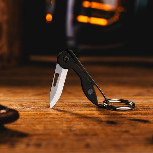 KeyUnity KK05BK Mini Titanium Pocket Knife for Everyday Carry- Razor Sharp Folding Blade, Lightweight EDC Tool for Camping, Hiking and Outdoor by KeyUnity