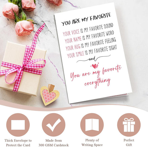 Naixiwen Romantic Valentine's Day Card for Him Her, Poem Anniversary Card for Couple, Sweet Birthday Cards for Husband