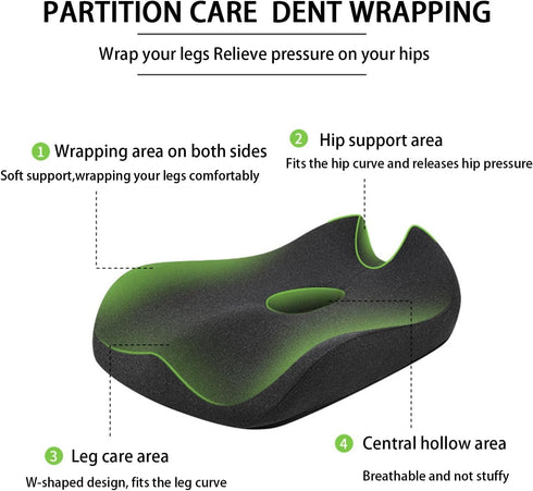 Aeveot Car Seat Cushion Coccyx Cushion Ergonomic Seat Cushion,Sciatica Cushion Pain Relief for Long Sitting,for Office
