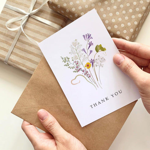 Rtisaeu 96 Pack 4 6 Inch Floral Thank You Cards with Envelopes, Wildflower Thank You Notes with Kraft Envelopes