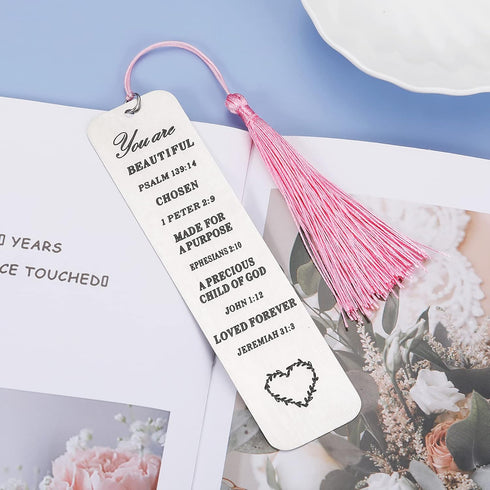 Inspirational Christian Gifts for Women: Bible Verse Bookmark with Tassel - Perfect for Book Lovers, Birthdays,