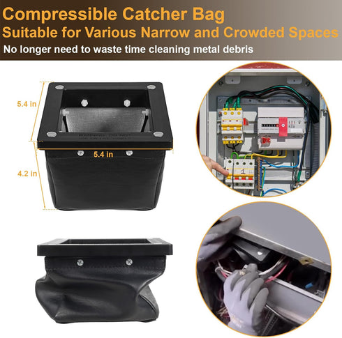 Arinakii Magnetic Metal Shaving Catcher Dirt Bag, Magnetic Drill Shaving Catcher, Electrical Safety Drill Catcher Dirt