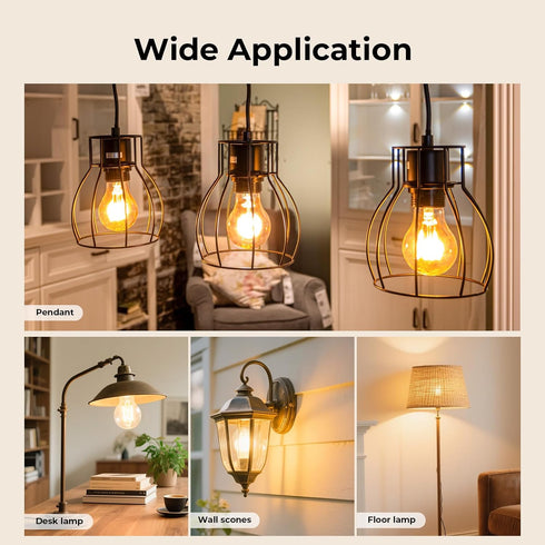 A19 Bulb Dimmable, 2700K E26 Bulb 6W, 60 A19 Bulb 90+CRI, 600LM, 12 Pack GvvooHome Clear Glass LED Edison Soft White