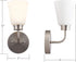 Linea di Liara Annata Brushed Nickel Wall Sconce Wall Lighting Fixture Frosted Glass Shade Modern Bathroom Sconce