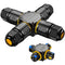 IP68 Waterproof Cable Connector, 4 Way Junction Box for Outdoor, Screwless 3 Pins Electrical Cable Protector