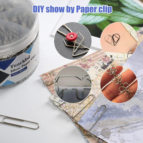 Large Paper Clips, Jumbo 2 Inch Paper Clips, 300 Pcs Smooth Big Paperclips for Office Supplies Silver