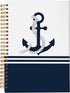 Navy Nautical Lined Spiral Journal Notebook, 8.3×5.5 Inches, Hardcover College Ruled for Work Note Taking