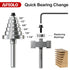 Set 1/4 1pcs 6 1/8", 1/4", 5/16", 3/8", 7/16", 1/2", Professional Rabbet Router Bit Shank with Interchangeable