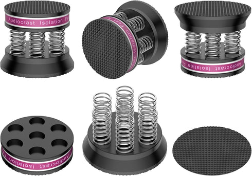 Spring Speaker Isolation Stand Feet, Aluminum Non-Slip Floor Protectors, 4PCS Black