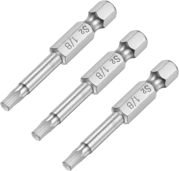 uxcell 1/8" Magnetic Hex Head Screwdriver Bit, 1/4" Hex Shank, 2" Length S2 Steel, 3 Pcs