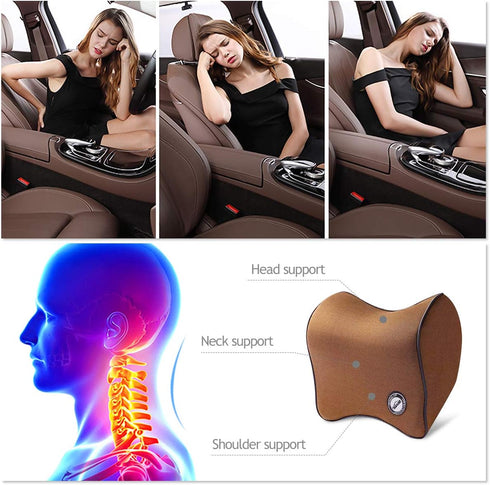 50D Tailbone Ergocar The Third Generation Open-Cell Neck Pillow&Lumbar Cushion with Slow Rebound Memory Foam Relieve
