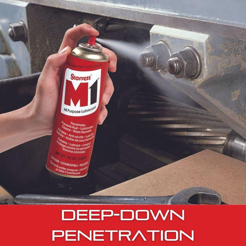 M1 12 oz. M1-95173 Starrett Industrial Quality All-Purpose Lubricant - Micro-Thin, Airtight Coating, Silicone-Free