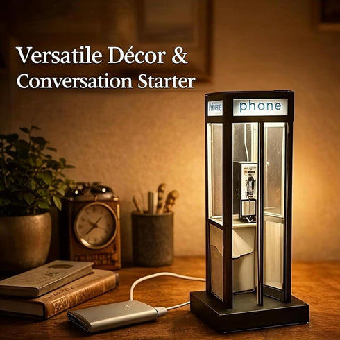 Generic (1pcs) Retro Vintage Tall Phonebooth Lamp, Retro British Phone Booth Floor Lamp, Classic Telephone Booth Table