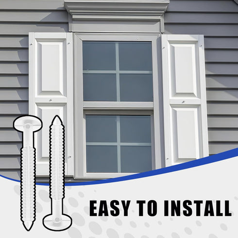 SunDiss 24 3 Inch Pcs Vinyl Shutter Fastener Window Panel Peg Lok Pin Pegs Screws Shutter Spikes Anchor for Installing