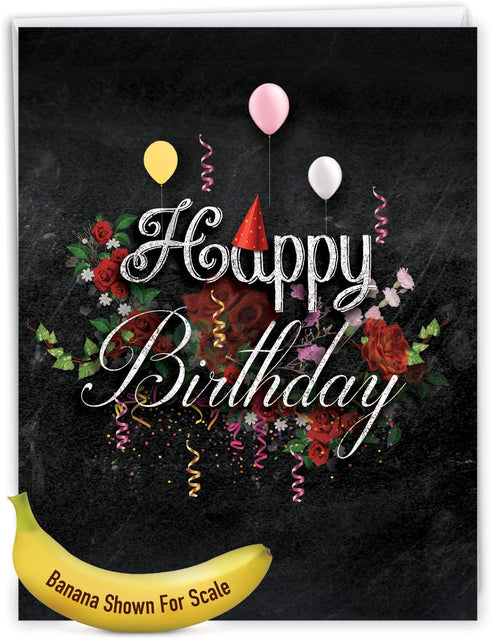 The Best Card Company Large Birthday Card with Envelope (8.5 x 11 Inch) - Fun Wordy Celebration Card J6479CBDG