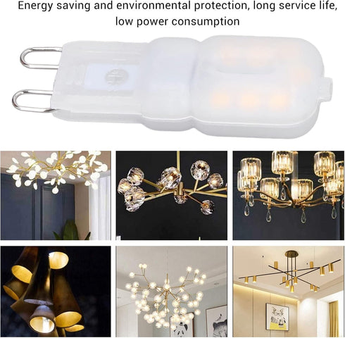 Hyuduo 6Pcs G9 Dimmable LED Light Bulbs, 3W Energy Saving Bi Pin Base for Chandelier and Pendant Lamps