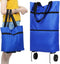 YASYU Foldable Shopping Trolley with Wheels - 2 in 1 Reusable Grocery Tote