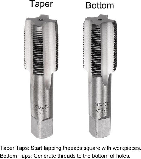 uxcell Metric Hand Tap M27 Thread 1.5 Pitch, 4 Straight Flutes H2 Alloy Tool Steel Tapping Tools for Repairing