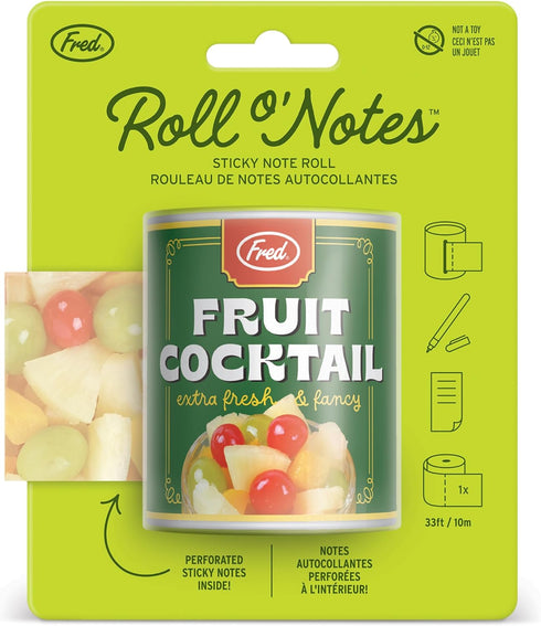 ROLL O'NOTES FRUIT COCKTAIL, Perforated Sticky Roll Notes by Genuine Fred