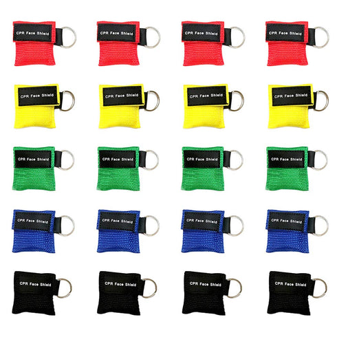 AOUTACC 20 Pack CPR Face Shield Mask, Keychain Disposable Emergency Kit for First Aid Cardiac Resuscitation