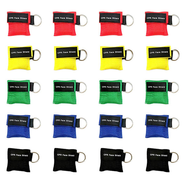 AOUTACC 20 Pack CPR Face Shield Mask, Keychain Disposable Emergency Kit for First Aid Cardiac Resuscitation