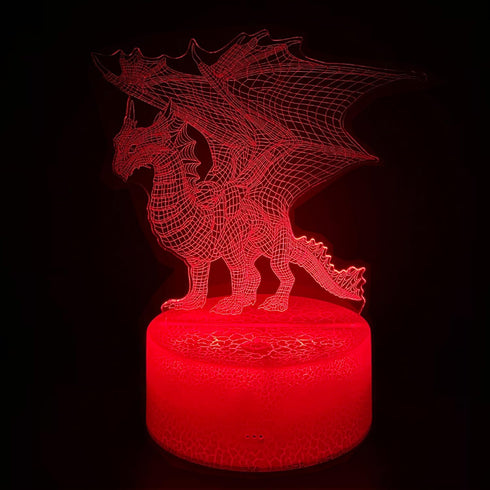 JOCHUI 3D 16 Dragon Night Light, Anime Dragon Illusion Table Lamp with Colors Remote Control Touch Lamp LED USB Night