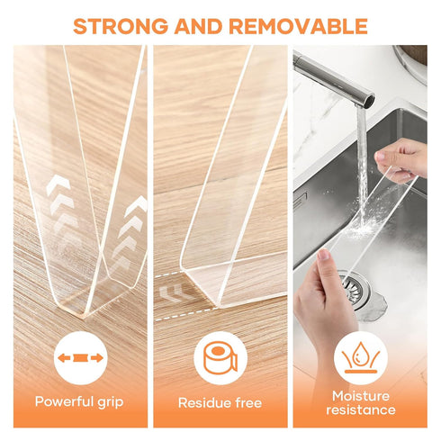 Double Sided Heavy Duty Tape - Removable Wall Tape for Home Office Decor, DIY Projects, 9.85FT