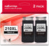 myCartridge 210XL Black Remanufactured Ink Cartridge for Canon 210XL PG-210, Use for PIXMA MP490 MP495 MP250 (2 Pack)