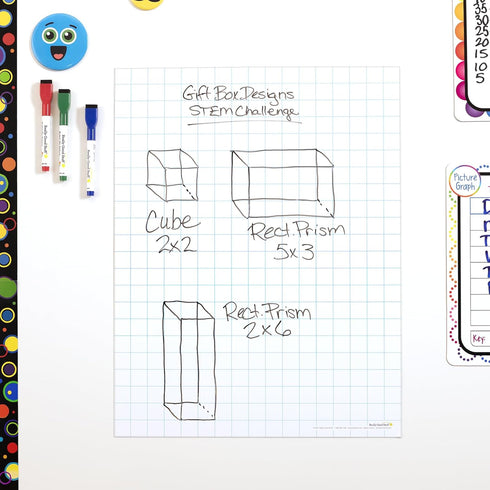Really Good Stuff Jumbo Magnetic Dry Erase Graph Sheet, 17" x 22" | Classroom Essentials for Home, School, Office