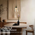 5.5"x6.3" 15"-72" E26 Modern Glass Pendant Light, Amber Ribbed Globe Light Fixture with Gold Cap, Adjustable Cord