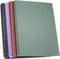 Yansanido Spiral Notebook, 4 Pcs, 10 Inch x 7.4 Inch, B5 Thick Plastic Hardcover, 7mm College Ruled, 80 Sheets, Dark