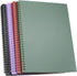 Yansanido Spiral Notebook, 4 Pcs, 10 Inch x 7.4 Inch, B5 Thick Plastic Hardcover, 7mm College Ruled, 80 Sheets, Dark