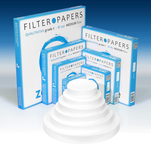 18 cm Lab Filter Paper, Standard Qualitative Grade 1 - ZENPORE Medium Flow 185 mm(18.5 cm Diameter)