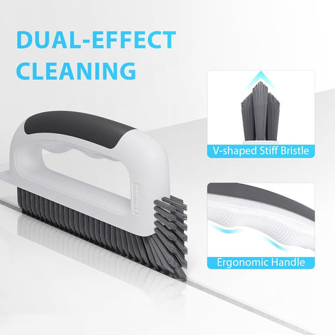 1 Lumkew Grout Cleaning Brush, V Shape Stiff Grout Cleaner Brush for Floors Tile Grout Scrubber Bathroom Shower Corner