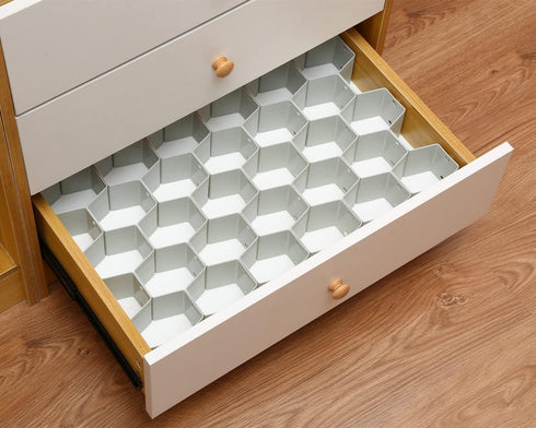 Honeycomb Drawer Organizer and Divider - 32 Pieces for Underwear, Socks, Ties, Office Supplies, and Sundry Sorting