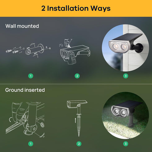 IP65 2 Pack) Linkind Solar Lights Outdoor StarRayS, Bright Solar Spot Lights Outdoor, Waterproof Spotlights for Garden