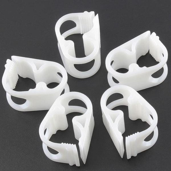 1/4" - 1/2" Plastic Tubing Clamps Adjustable Tube Clamp, Laboratory Pinch Valve Flow Control Hose Clamp - Pack of 5 White