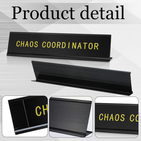 Funny Office Decor, 10 x 2 Inches Black Desk Signs for Office Accessories, Humorous Gift for Boss, Coworkers