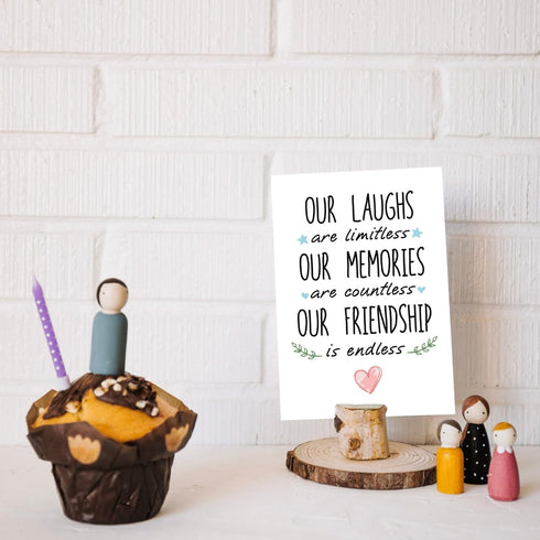 CTVSPC Cute Forever Friendship Card for Her Bestie Women Female Sister Best Friends BBF, Sweet Friendiversary Card