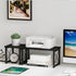 Honiter 2 Tier Desktop Organizer Shelf, Freestanding Small Bookshelf for Office Storage, Black Desk Display Rack