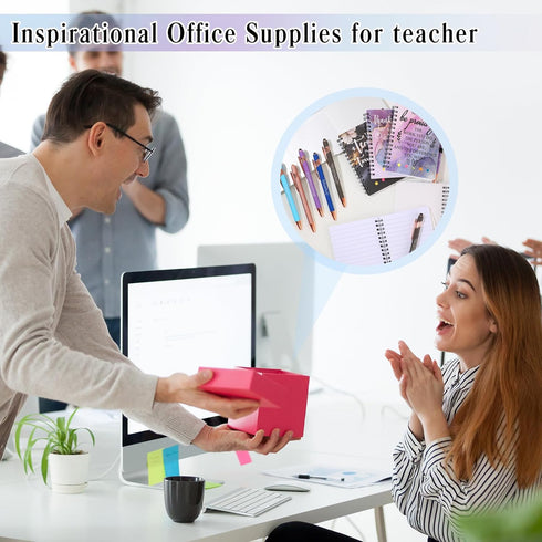 Kosiz 20 Sets Christmas Teacher Appreciation Gifts Inspirational Notebooks with Motivational Ballpoint Pens