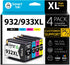 Smart Ink Compatible Ink Cartridge Replacement for HP 932XL 933XL - 4 Combo Pack (XL Black, Cyan, Magenta Yellow)