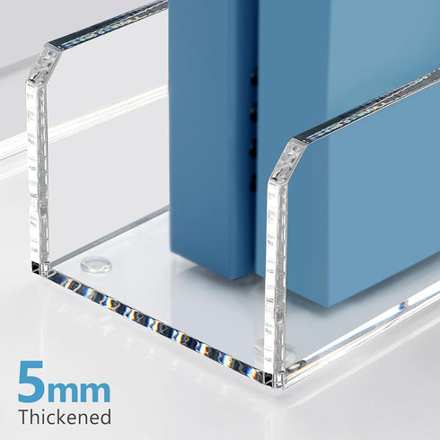 SANRUI 2 Pack Acrylic Magazine File Holder, Vertical Desk Organizer, Clear Document Rack for Office, Home Workspace